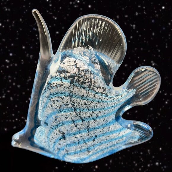 Marcolin Art Glass Crystal Fish Made in Sweden Pure Silver Signed Paperweight - Picture 13 of 16